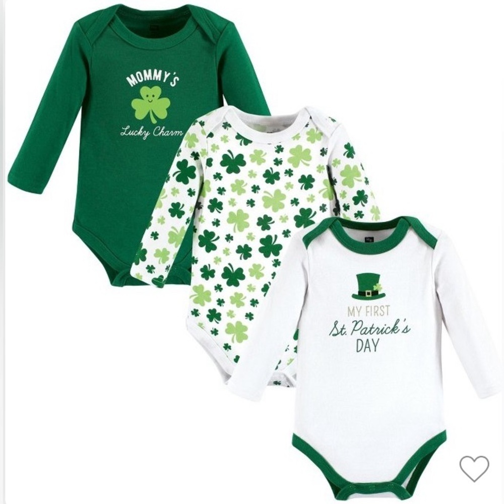 Hudson Baby - NEW -Infant Boy Cotton Long-Sleeve Bodysuits, Lucky Charm, 0-3
Mos